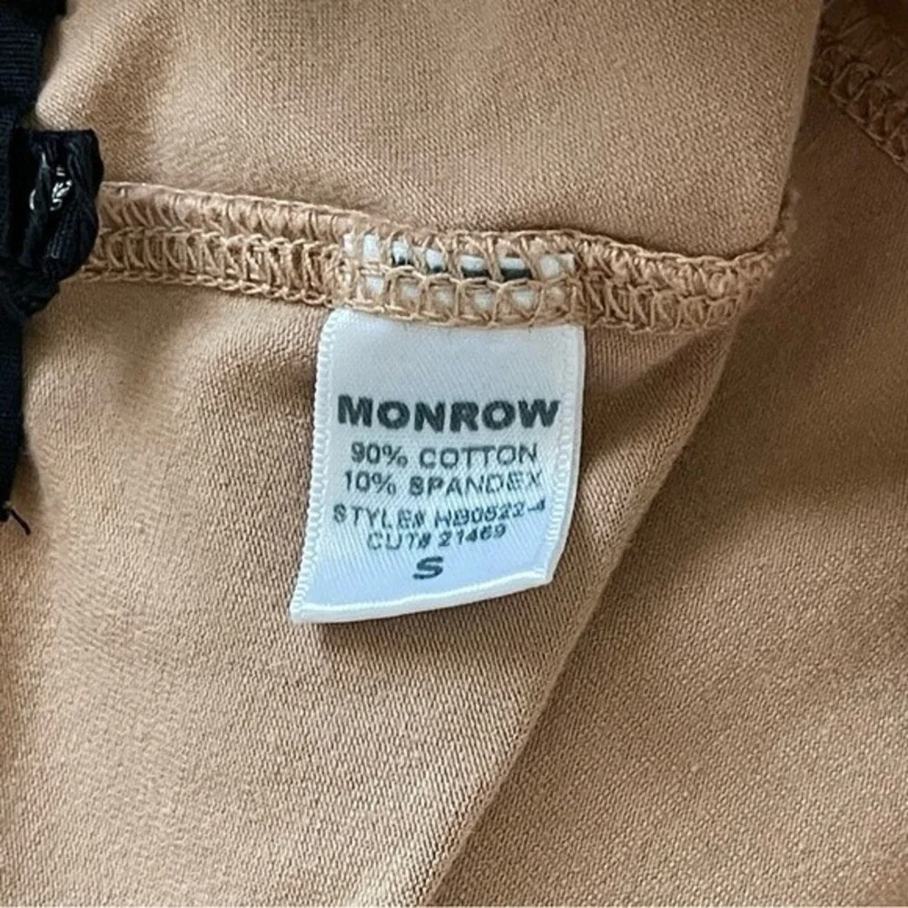 NWT Monrow Biker Shorts in Latte Tan. Cotton/Spandex blend. Size Small. - Picture 5 of 6